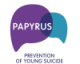 The organisation logo for PAPYRUS Prevention of Young Suicide